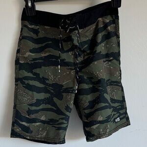 Salty Crew Green and Black Camo Board Shorts